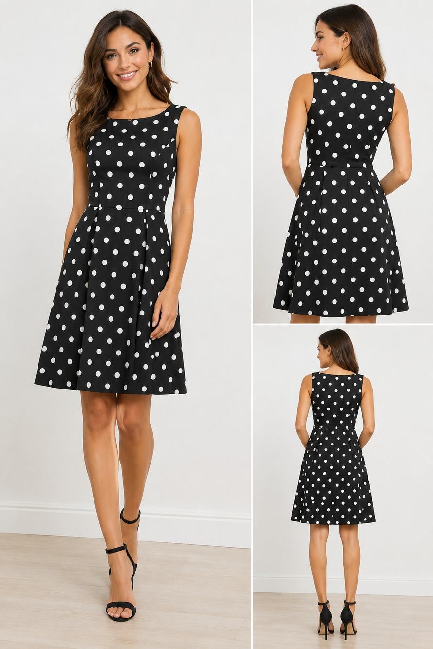 white house black market polka dot dress | Dresses | White House Black Market Black White Fit Flare Womens 2 Convertible dress